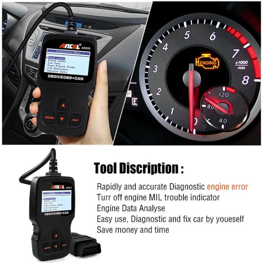 Outil de diagnostic de panne de moteur de voiture Ancel AD310 CAN OBD2, AD310