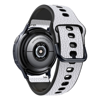 Universal TPU Litchi Texture Leather Watch Band, 20mm, 22mm