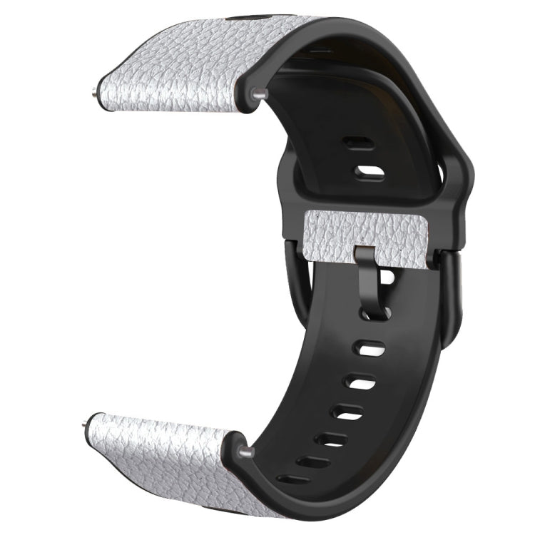 Universal TPU Litchi Texture Leather Watch Band, 20mm, 22mm