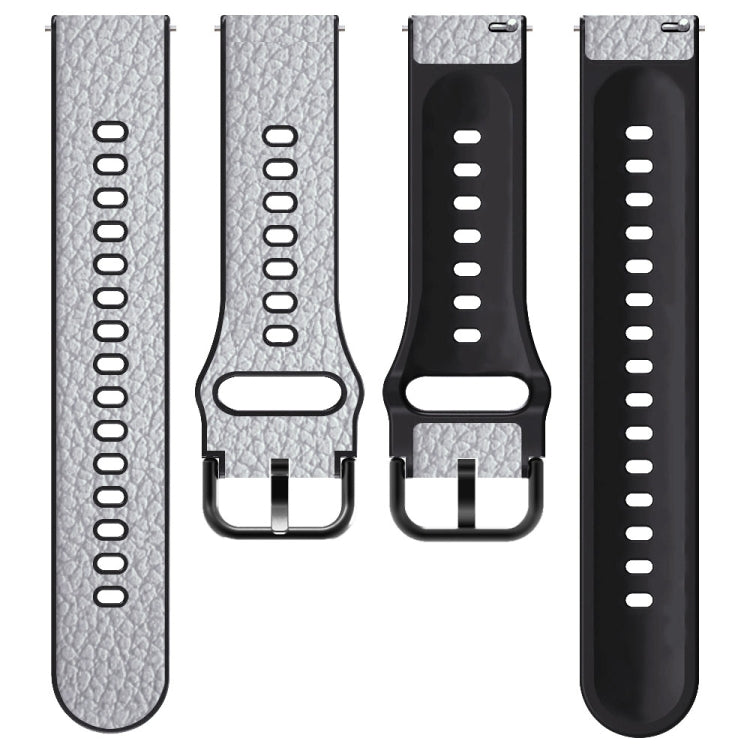 Universal TPU Litchi Texture Leather Watch Band, 20mm, 22mm