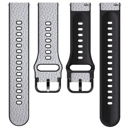 Universal TPU Litchi Texture Leather Watch Band, 20mm, 22mm