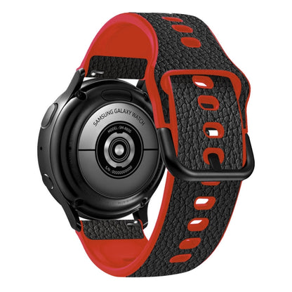 Universal TPU Litchi Texture Leather Watch Band, 20mm, 22mm