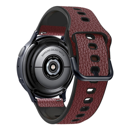 Universal TPU Litchi Texture Leather Watch Band, 20mm, 22mm