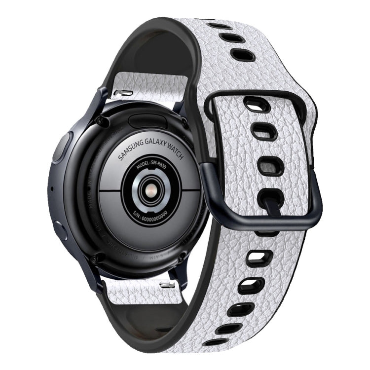 Universal TPU Litchi Texture Leather Watch Band, 20mm, 22mm