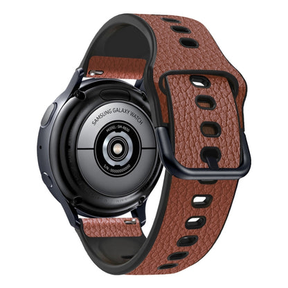 Universal TPU Litchi Texture Leather Watch Band, 20mm, 22mm