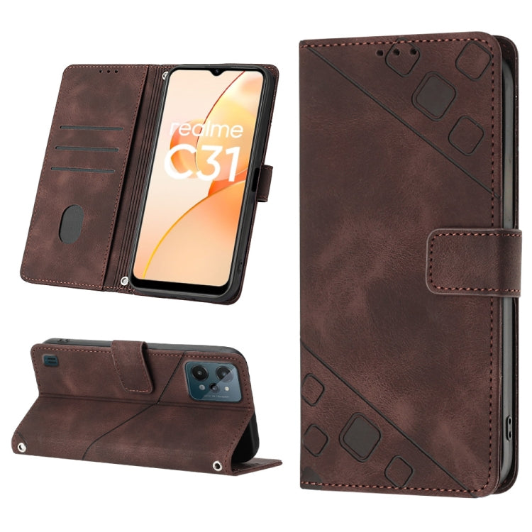 Skin-feel Embossed Leather Phone Case, For Realme 9 Pro 5G / OnePlus Nord CE 2 Lite 5G, For Realme 9 Pro+ 5G / 9 4G, For Realme 9i / OPPO A36 / A76, For Realme C12 / C15 / C25 / C25s, For Realme C31 4G, For Realme C35, For Realme GT Neo3               ...