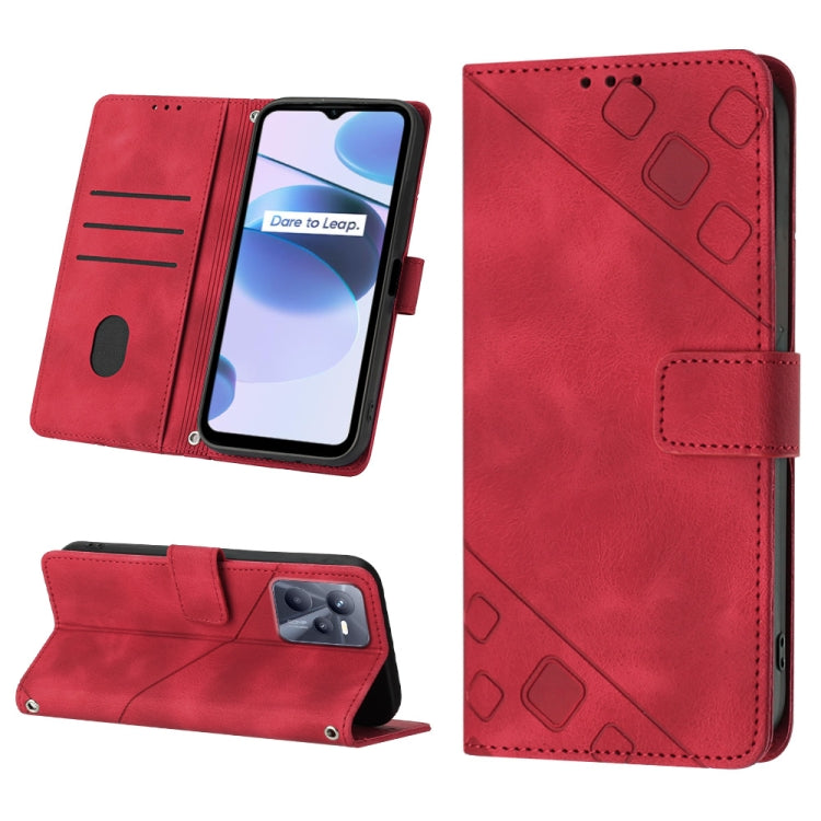 Skin-feel Embossed Leather Phone Case, For Realme 9 Pro 5G / OnePlus Nord CE 2 Lite 5G, For Realme 9 Pro+ 5G / 9 4G, For Realme 9i / OPPO A36 / A76, For Realme C12 / C15 / C25 / C25s, For Realme C31 4G, For Realme C35, For Realme GT Neo3               ...