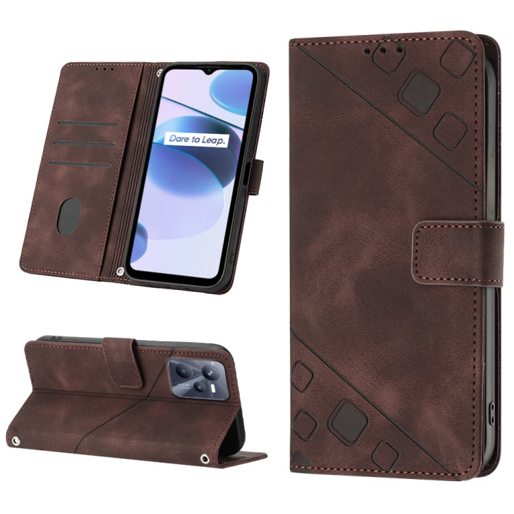 Skin-feel Embossed Leather Phone Case, For Realme 9 Pro 5G / OnePlus Nord CE 2 Lite 5G, For Realme 9 Pro+ 5G / 9 4G, For Realme 9i / OPPO A36 / A76, For Realme C12 / C15 / C25 / C25s, For Realme C31 4G, For Realme C35, For Realme GT Neo3               ...