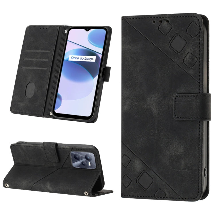 Skin-feel Embossed Leather Phone Case, For Realme 9 Pro 5G / OnePlus Nord CE 2 Lite 5G, For Realme 9 Pro+ 5G / 9 4G, For Realme 9i / OPPO A36 / A76, For Realme C12 / C15 / C25 / C25s, For Realme C31 4G, For Realme C35, For Realme GT Neo3               ...
