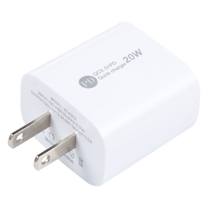 PD 20W USB-C/Type-C+QC 3.0 USB Interface Fast Charge Charger, Specification: US Plug