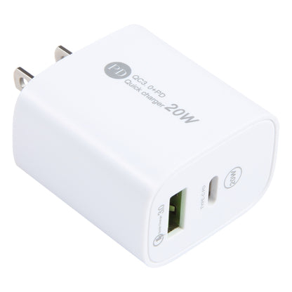 PD 20W USB-C/Type-C+QC 3.0 USB Interface Fast Charge Charger, Specification: US Plug