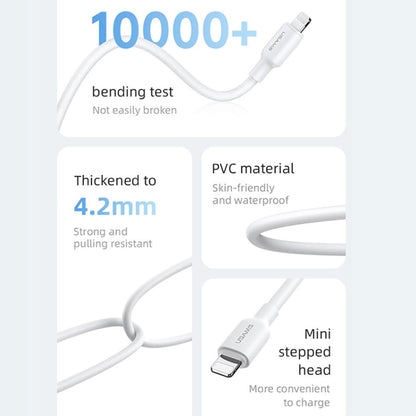 USAMS US-SJ604 U84 2.4A USB to 8 Pin Charging Data Cable, 8 Pin 2m