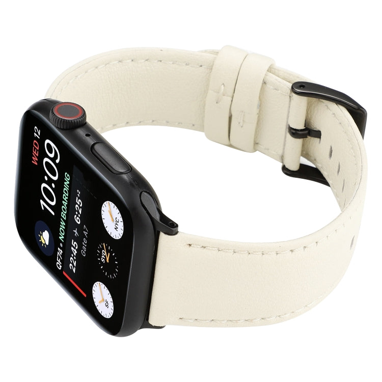 Cowhide Texture Leather Watchband, For Apple Watch Series 8&7 41mm / SE 2&6&SE&5&4 40mm / 3&2&1 38mm, For Apple Watch Series 7 45mm / 6 & SE & 5 & 4 44mm / 3 & 2 & 1 42mm, For Apple Watch Series 7 41mm / 6 & SE & 5 & 4 40mm / 3 & 2 & 1 38mm������������...