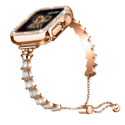 Full Diamond Crown Metal Watch Band, For Apple Watch Series 8&7 45mm / SE 2&6&SE&5&4 44mm, For Apple Watch Series 8&7 41mm / SE 2&6&SE&5&4 40mm
