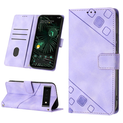 Skin-feel Embossed Leather Phone Case, For Google Pixel 6, For Google Pixel 6 Pro, For Google Pixel 6a 5G, For Google Pixel 7, For Google Pixel 7 Pro, For Google Pixel 7a