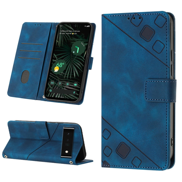 Skin-feel Embossed Leather Phone Case, For Google Pixel 6, For Google Pixel 6 Pro, For Google Pixel 6a 5G, For Google Pixel 7, For Google Pixel 7 Pro, For Google Pixel 7a