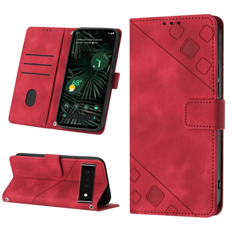 Skin-feel Embossed Leather Phone Case, For Google Pixel 6, For Google Pixel 6 Pro, For Google Pixel 6a 5G, For Google Pixel 7, For Google Pixel 7 Pro, For Google Pixel 7a