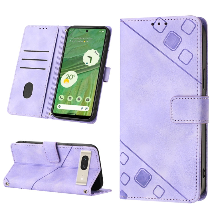 Skin-feel Embossed Leather Phone Case, For Google Pixel 6, For Google Pixel 6 Pro, For Google Pixel 6a 5G, For Google Pixel 7, For Google Pixel 7 Pro, For Google Pixel 7a