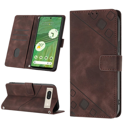 Skin-feel Embossed Leather Phone Case, For Google Pixel 6, For Google Pixel 6 Pro, For Google Pixel 6a 5G, For Google Pixel 7, For Google Pixel 7 Pro, For Google Pixel 7a