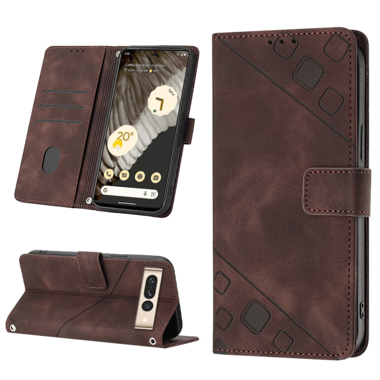 Skin-feel Embossed Leather Phone Case, For Google Pixel 6, For Google Pixel 6 Pro, For Google Pixel 6a 5G, For Google Pixel 7, For Google Pixel 7 Pro, For Google Pixel 7a