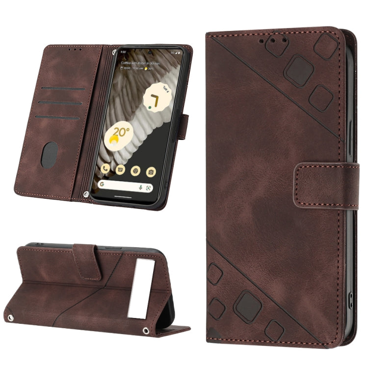 Skin-feel Embossed Leather Phone Case, For Google Pixel 6, For Google Pixel 6 Pro, For Google Pixel 6a 5G, For Google Pixel 7, For Google Pixel 7 Pro, For Google Pixel 7a