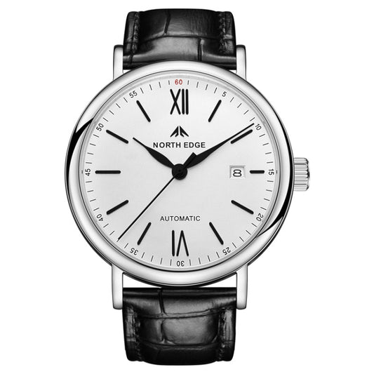 Montre multifonctionnelle pour homme NORTH EDGE AMOY, étanche, en cuir, à mécanisme intégré.