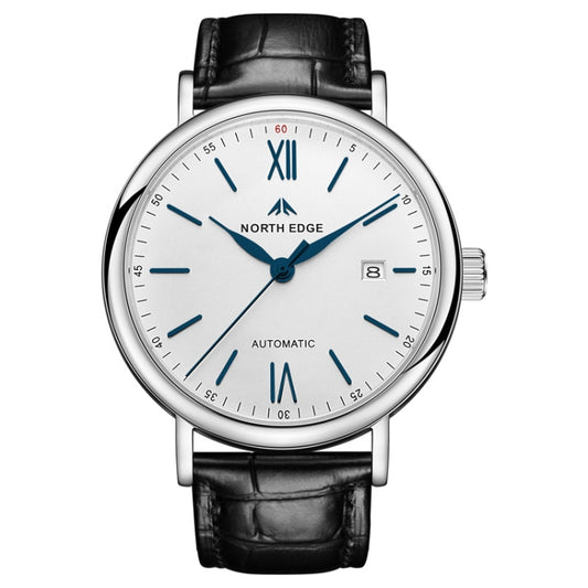 Montre multifonctionnelle pour homme NORTH EDGE AMOY, étanche, en cuir, à mécanisme intégré.
