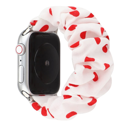 Cloth + Stainless Steel Hair Ring Watchband, For Apple Watch Series 7 41mm / 6 & SE & 5 & 4 40mm / 3 & 2 & 1 38mm, For Apple Watch Series 7 45mm / 6 & SE & 5 & 4 44mm / 3 & 2 & 1 42mm, For Apple Watch Series 8&7 41mm / SE 2&6&SE&5&4 40mm / 3&2&1 38mm