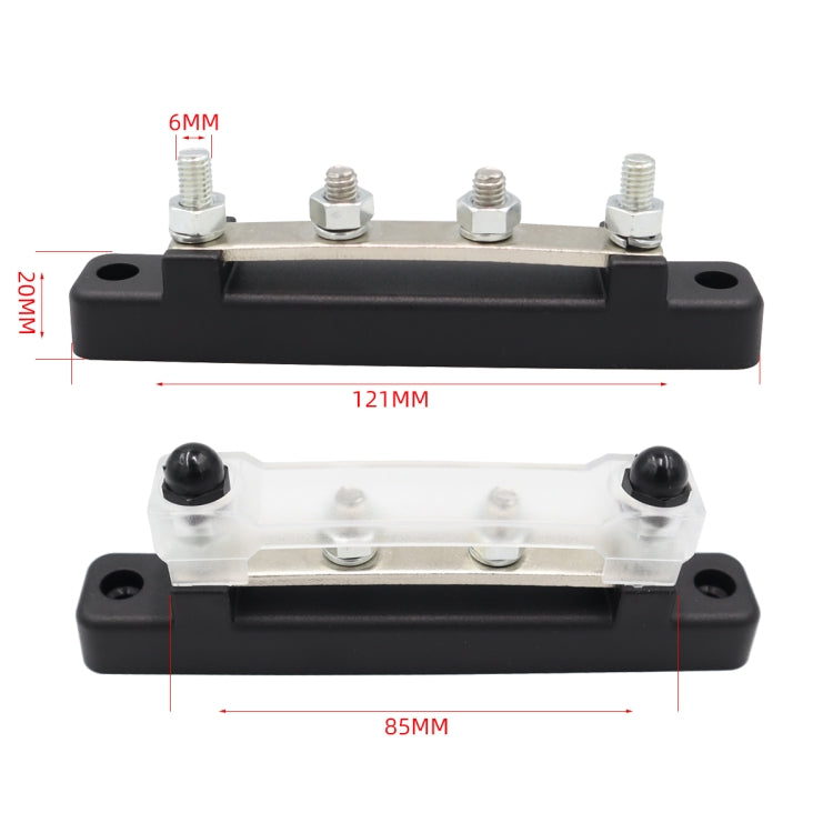 CP-3120 1 Pair 150A 12-48V RV Yacht Single-row 2-way Busbar with 8pcs Terminals, CP-3120