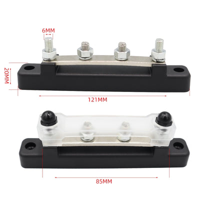 CP-3120 1 Pair 150A 12-48V RV Yacht Single-row 2-way Busbar with 8pcs Terminals, CP-3120
