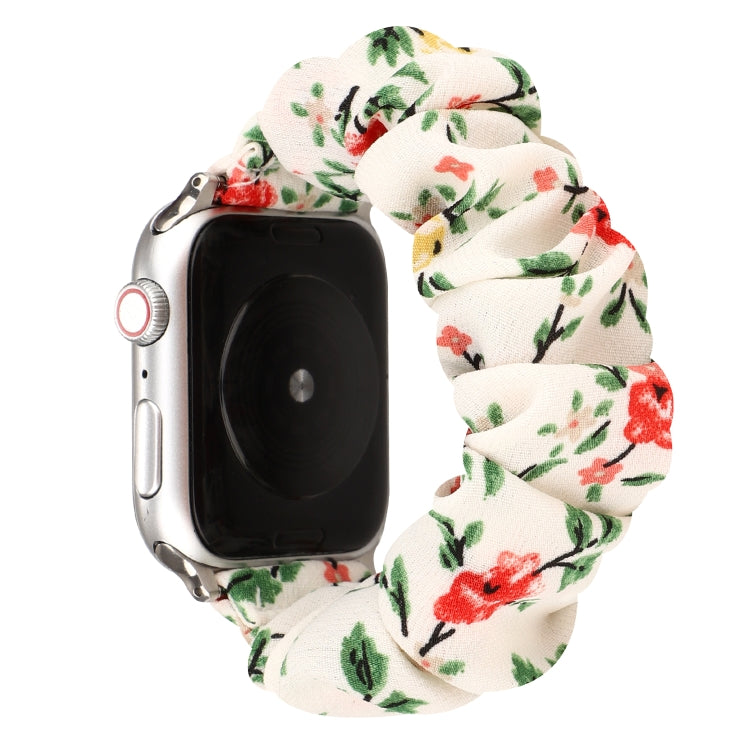 Cloth + Stainless Steel Hair Ring Watchband, For Apple Watch Series 8&7 41mm / SE 2&6&SE&5&4 40mm / 3&2&1 38mm, For Apple Watch Ultra 49mm / Series 8&7 45mm / SE 2&6&SE&5&4 44mm / 3&2&1 42mm��������������������������������������������������������������...