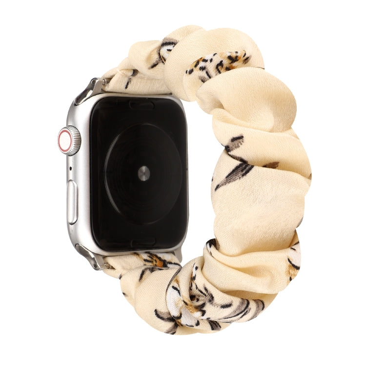 Cloth + Stainless Steel Hair Ring Watchband, For Apple Watch Series 8&7 41mm / SE 2&6&SE&5&4 40mm / 3&2&1 38mm, For Apple Watch Ultra 49mm / Series 8&7 45mm / SE 2&6&SE&5&4 44mm / 3&2&1 42mm��������������������������������������������������������������...