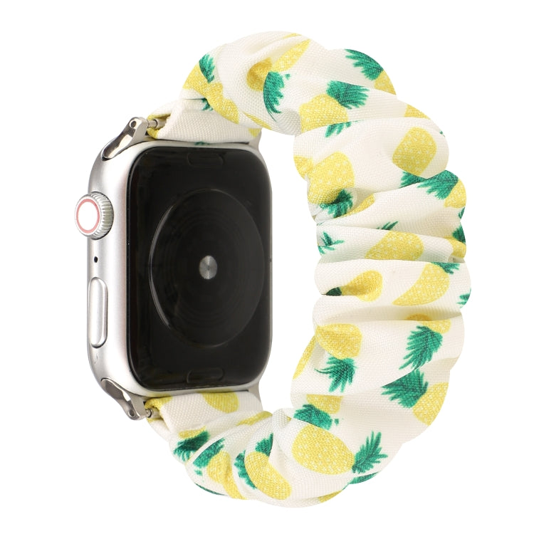 Cloth + Stainless Steel Hair Ring Watchband, For Apple Watch Series 8&7 41mm / SE 2&6&SE&5&4 40mm / 3&2&1 38mm, For Apple Watch Ultra 49mm / Series 8&7 45mm / SE 2&6&SE&5&4 44mm / 3&2&1 42mm��������������������������������������������������������������...