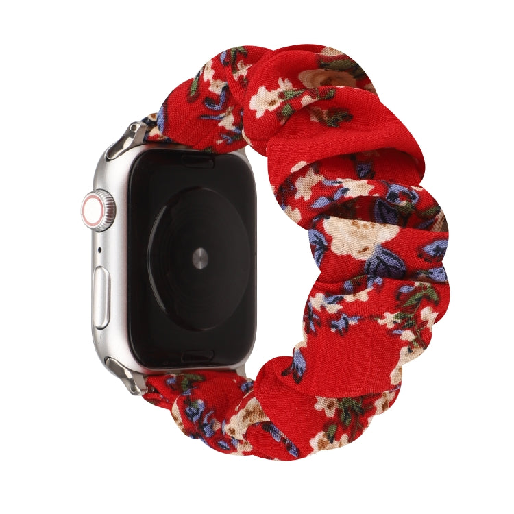 Cloth + Stainless Steel Hair Ring Watchband, For Apple Watch Series 8&7 41mm / SE 2&6&SE&5&4 40mm / 3&2&1 38mm, For Apple Watch Ultra 49mm / Series 8&7 45mm / SE 2&6&SE&5&4 44mm / 3&2&1 42mm��������������������������������������������������������������...