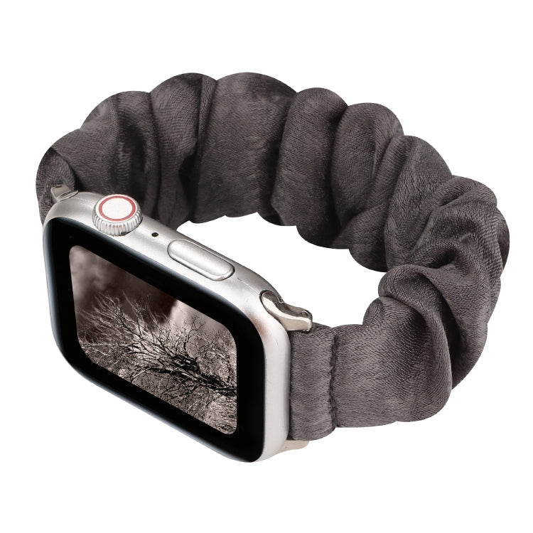 Cloth + Stainless Steel Hair Ring Watchband, For Apple Watch Series 7 41mm / 6 & SE & 5 & 4 40mm / 3 & 2 & 1 38mm, For Apple Watch Series 7 45mm / 6 & SE & 5 & 4 44mm / 3 & 2 & 1 42mm, For Apple Watch Series 8&7 41mm / SE 2&6&SE&5&4 40mm / 3&2&1 38mm��...