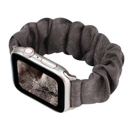 Cloth + Stainless Steel Hair Ring Watchband, For Apple Watch Series 7 41mm / 6 & SE & 5 & 4 40mm / 3 & 2 & 1 38mm, For Apple Watch Series 7 45mm / 6 & SE & 5 & 4 44mm / 3 & 2 & 1 42mm, For Apple Watch Series 8&7 41mm / SE 2&6&SE&5&4 40mm / 3&2&1 38mm��...