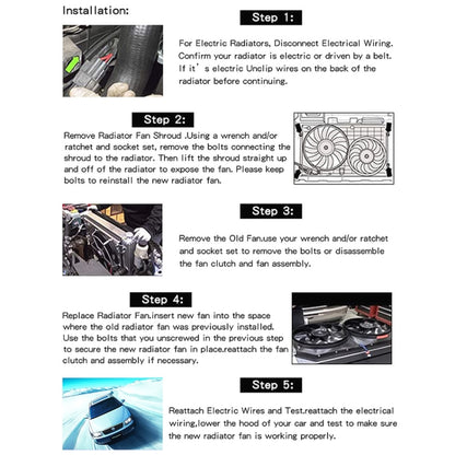12V 80W Car Powerful Transmission Oil Cooling Fan with Mounting Accessorie, 7 inch, 9 inch, 10 inch, 12 inch