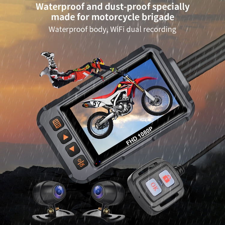 SE65 DVR moto étanche double 1080P HD, compatible WiFi / GPS / vidéo cyclisme, SE65