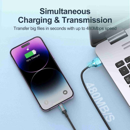 Câble de données de charge rapide JOYROOM S-UL012A10 Extraordinary Series 2.4A USB-A vers 8 broches, 20W 8 broches, 1,2 m