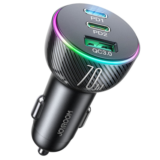JOYROOM JR-CL26 Chargeur de voiture 70W avec 3 ports USB+USB-C / Type-C, JR-CL26
