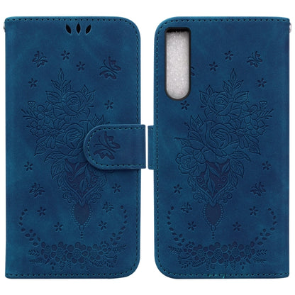 Butterfly Rose Embossed Leather Phone Case, For Sony Xperia 10 IV 2023, For Xiaomi 13 5G, For Xiaomi 13 Pro, For Xiaomi Redmi Note 12 5G, For Xiaomi Redmi Note 12 Pro 5G, For Xiaomi Redmi Note 12 Pro+
