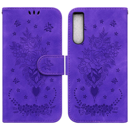 Butterfly Rose Embossed Leather Phone Case, For Sony Xperia 10 IV 2023, For Xiaomi 13 5G, For Xiaomi 13 Pro, For Xiaomi Redmi Note 12 5G, For Xiaomi Redmi Note 12 Pro 5G, For Xiaomi Redmi Note 12 Pro+