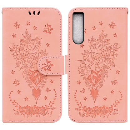 Butterfly Rose Embossed Leather Phone Case, For Sony Xperia 10 IV 2023, For Xiaomi 13 5G, For Xiaomi 13 Pro, For Xiaomi Redmi Note 12 5G, For Xiaomi Redmi Note 12 Pro 5G, For Xiaomi Redmi Note 12 Pro+
