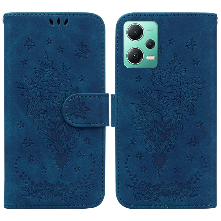 Butterfly Rose Embossed Leather Phone Case, For Sony Xperia 10 IV 2023, For Xiaomi 13 5G, For Xiaomi 13 Pro, For Xiaomi Redmi Note 12 5G, For Xiaomi Redmi Note 12 Pro 5G, For Xiaomi Redmi Note 12 Pro+