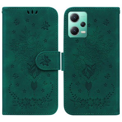 Butterfly Rose Embossed Leather Phone Case, For Sony Xperia 10 IV 2023, For Xiaomi 13 5G, For Xiaomi 13 Pro, For Xiaomi Redmi Note 12 5G, For Xiaomi Redmi Note 12 Pro 5G, For Xiaomi Redmi Note 12 Pro+