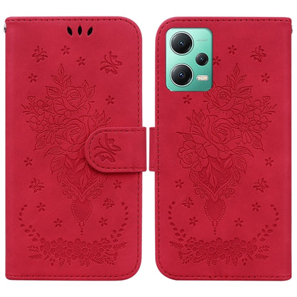 Butterfly Rose Embossed Leather Phone Case, For Sony Xperia 10 IV 2023, For Xiaomi 13 5G, For Xiaomi 13 Pro, For Xiaomi Redmi Note 12 5G, For Xiaomi Redmi Note 12 Pro 5G, For Xiaomi Redmi Note 12 Pro+