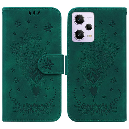 Butterfly Rose Embossed Leather Phone Case, For Sony Xperia 10 IV 2023, For Xiaomi 13 5G, For Xiaomi 13 Pro, For Xiaomi Redmi Note 12 5G, For Xiaomi Redmi Note 12 Pro 5G, For Xiaomi Redmi Note 12 Pro+