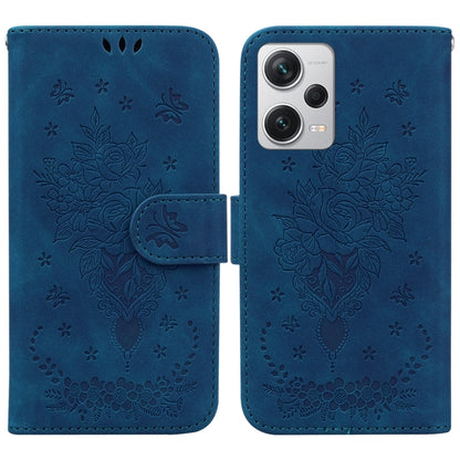 Butterfly Rose Embossed Leather Phone Case, For Sony Xperia 10 IV 2023, For Xiaomi 13 5G, For Xiaomi 13 Pro, For Xiaomi Redmi Note 12 5G, For Xiaomi Redmi Note 12 Pro 5G, For Xiaomi Redmi Note 12 Pro+