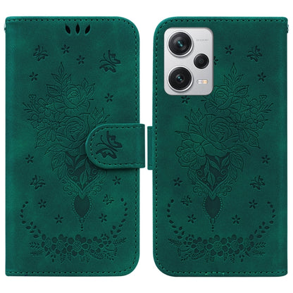 Butterfly Rose Embossed Leather Phone Case, For Sony Xperia 10 IV 2023, For Xiaomi 13 5G, For Xiaomi 13 Pro, For Xiaomi Redmi Note 12 5G, For Xiaomi Redmi Note 12 Pro 5G, For Xiaomi Redmi Note 12 Pro+