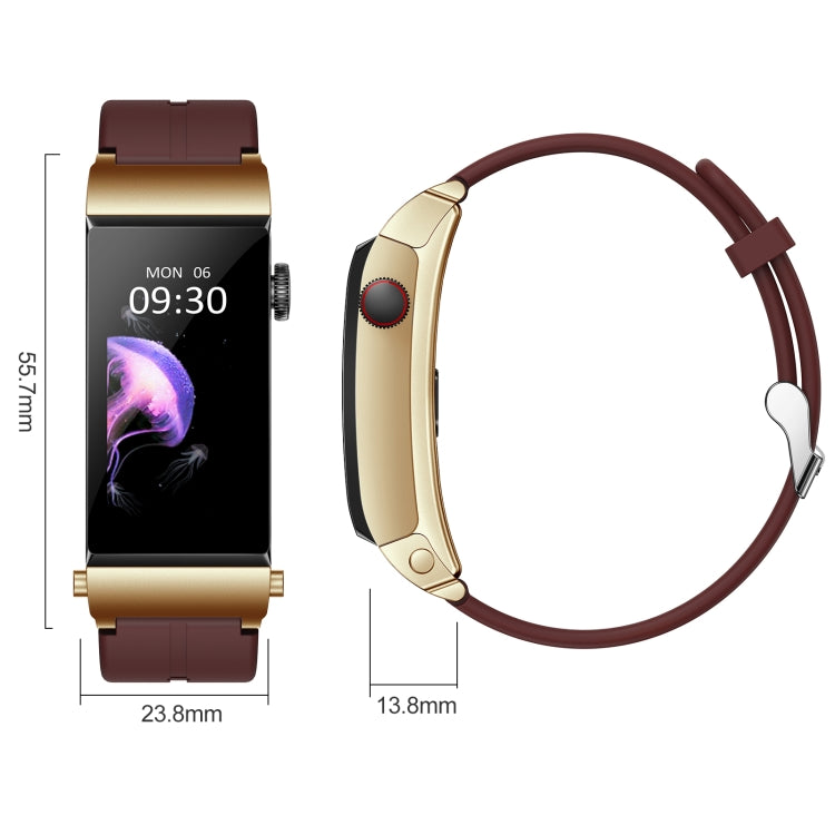 M6 1.5 inch Silicone Band Earphone Detachable IP68 Waterproof Smart Watch Support Bluetooth Call, Steel Band (Red)